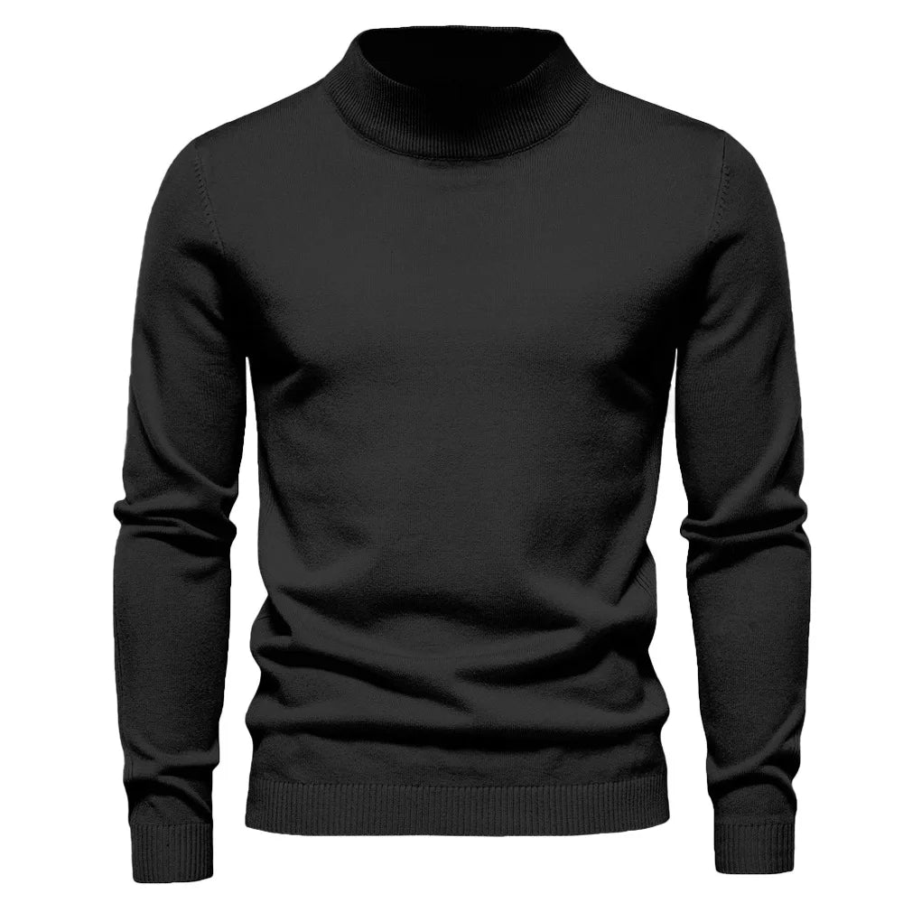 Sweter Męski z Wysokim Kołnierzem
