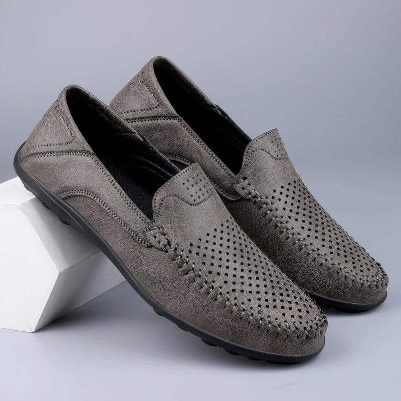 Męskie Skórzane Mokasyny