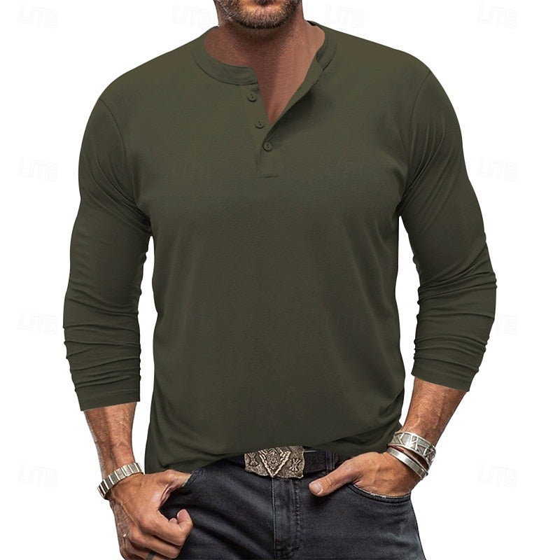 Sheldon | Klasyczna koszulka Henley z długim rękawem 11