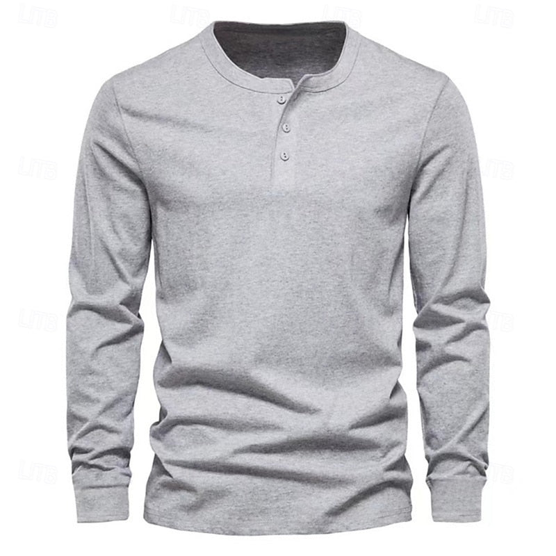 Sheldon | Klasyczna koszulka Henley z długim rękawem 6