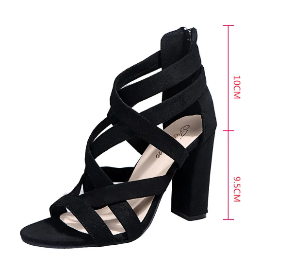 Damskie sandały gladiatorki na wysokim obcasie