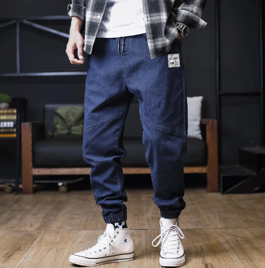 Męskie Jeansy Jogger z Elastycznymi Mankietami