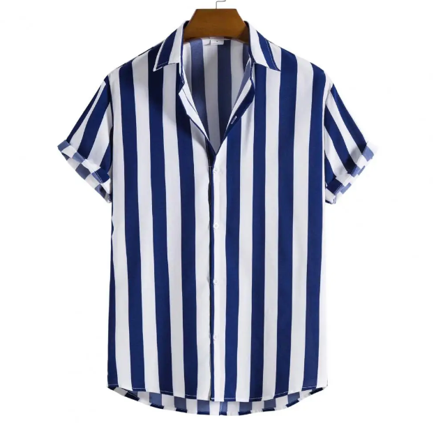 Luźna koszula z krótkim rękawem w pasy Mariel