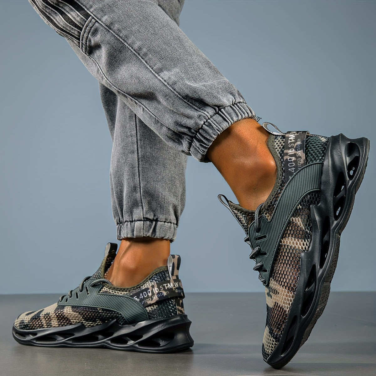 Męskie Buty Sportowe w Stylu Kamuflażowym