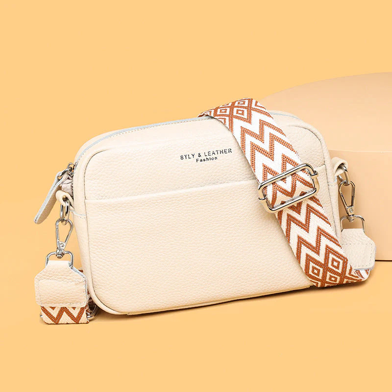 Skórzana torebka damska na ramię z szerokim paskiem – elegancka i praktyczna torba crossbody