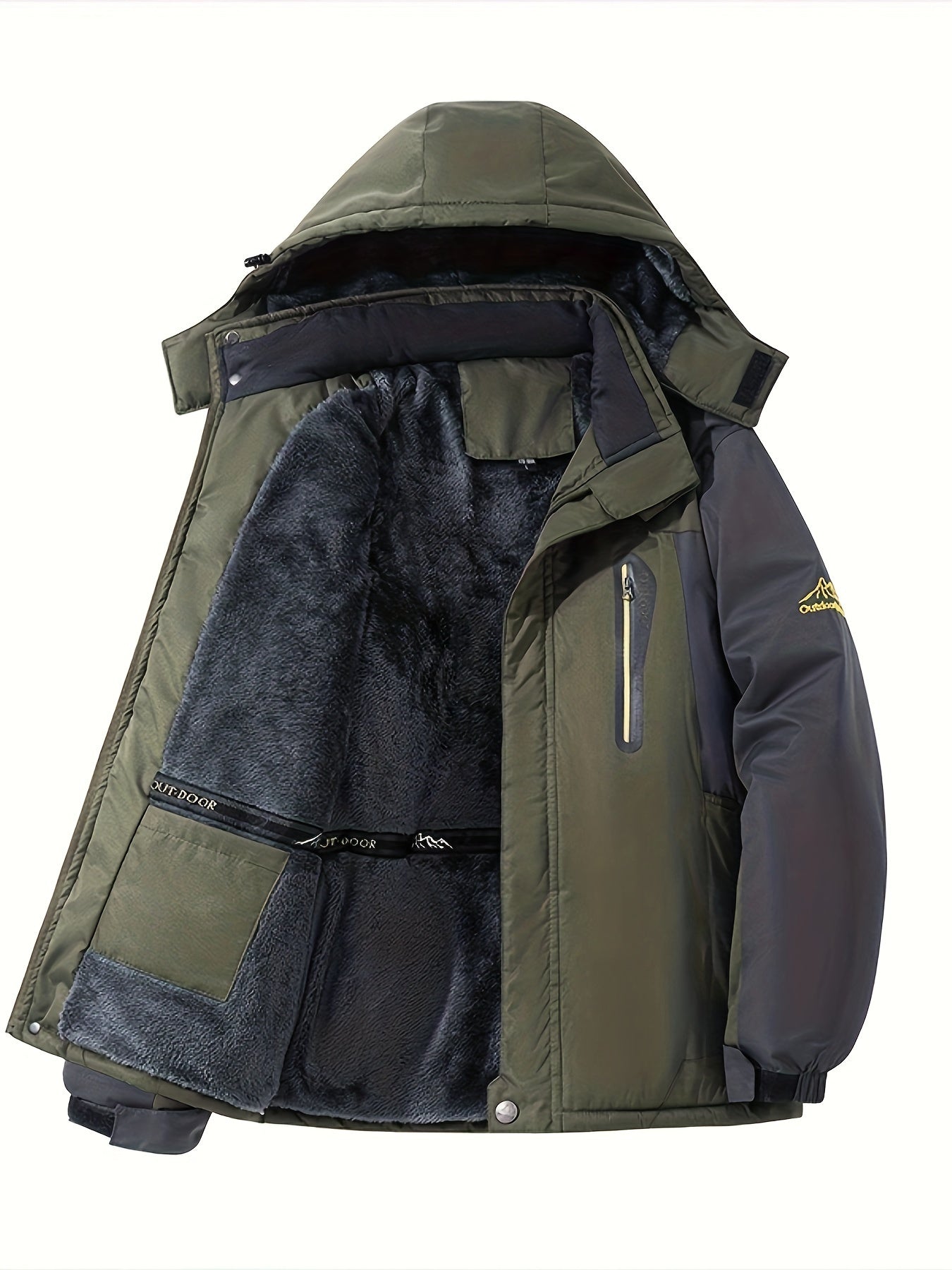 Męska ocieplana kurtka zimowa outdoor z kapturem