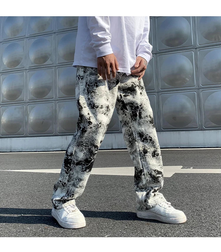Męskie Jeansy z Efektem Acid Wash