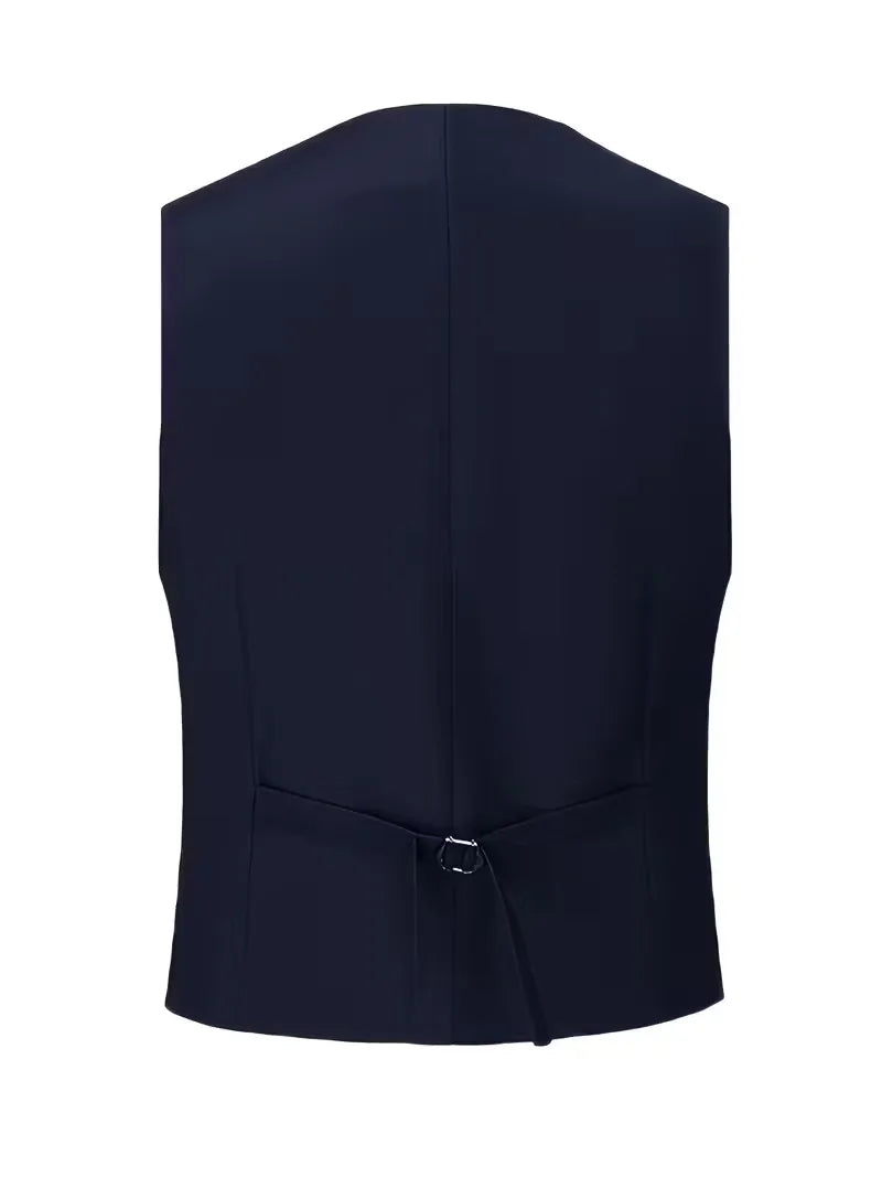 Męski Garnitur 3-Częściowy Slim Fit – Elegancki Garnitur z Dwurzędową Kamizelką