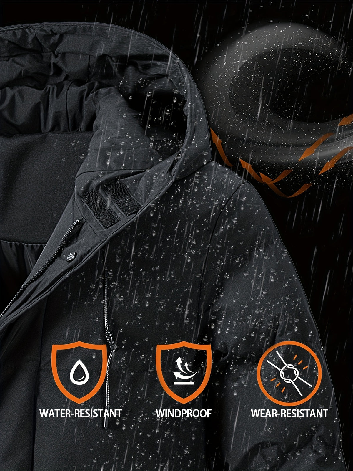 Męska zimowa kurtka puchowa z kapturem