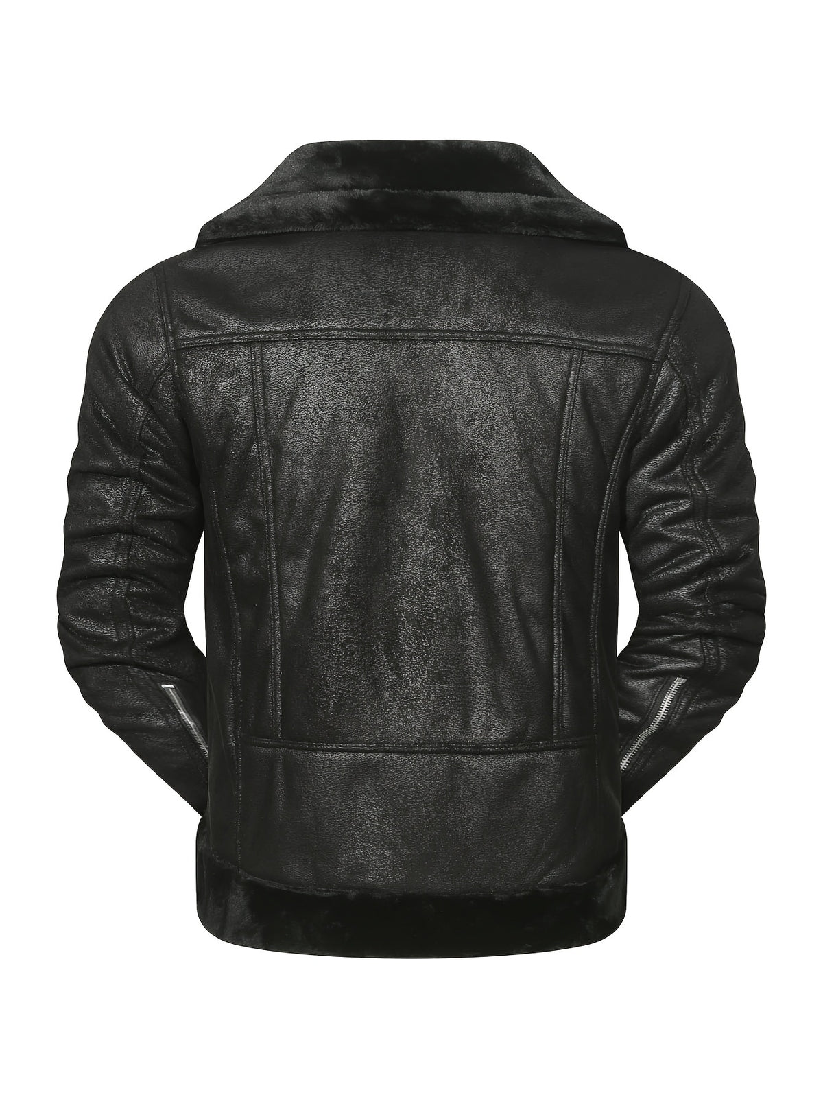 Męska skórzana kurtka pilotka z futrzaną podszewką