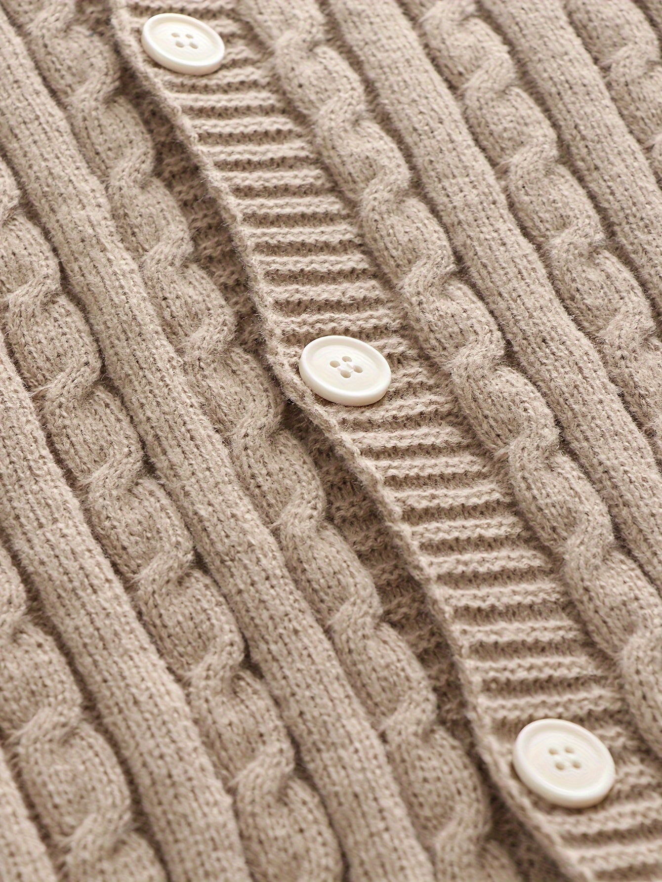 Męski Długi Sweter Kardigan z Warkoczowym Wzorem