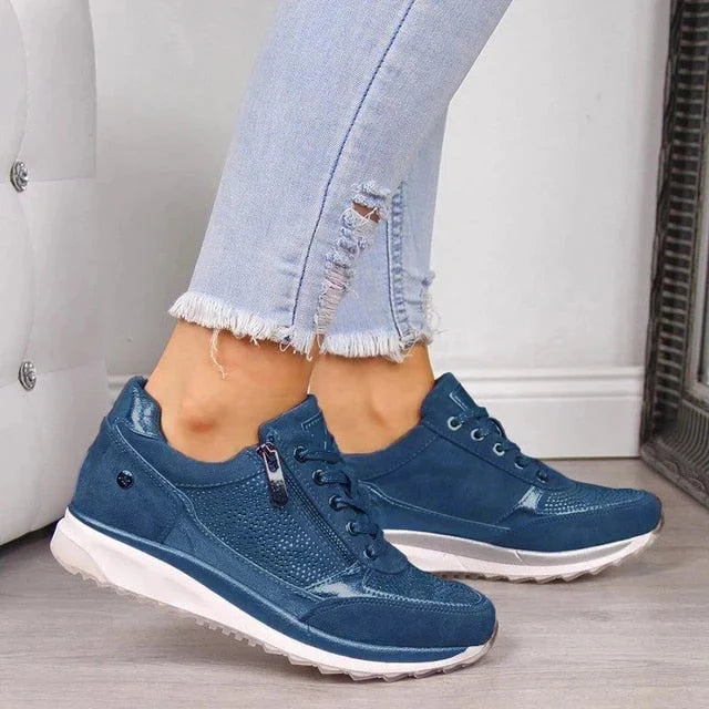 Damskie ortopedyczne sneakersy buty z zamkiem i amortyzującą podeszwą