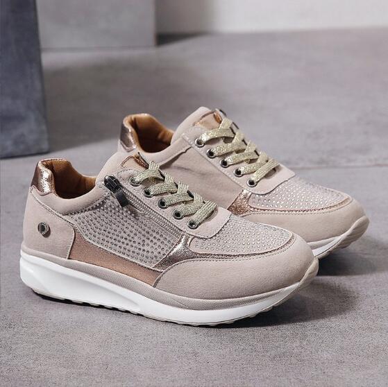 Damskie ortopedyczne sneakersy buty z zamkiem i amortyzującą podeszwą
