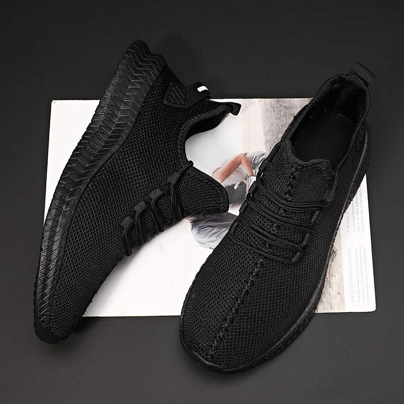 Męskie lekkie sportowe buty sneakersy z oddychającej siateczki i elastyczną podeszwą