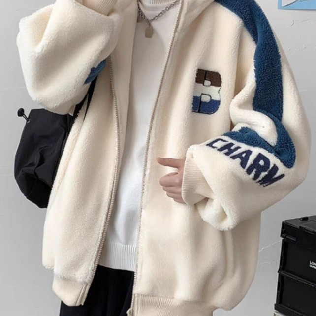 Męska bluza z kapturem z polaru sherpa – oversize, ciepła i stylowa