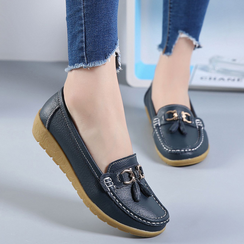 Damskie Mokasyny na Platformie z Ozdobnym Chwościkiem