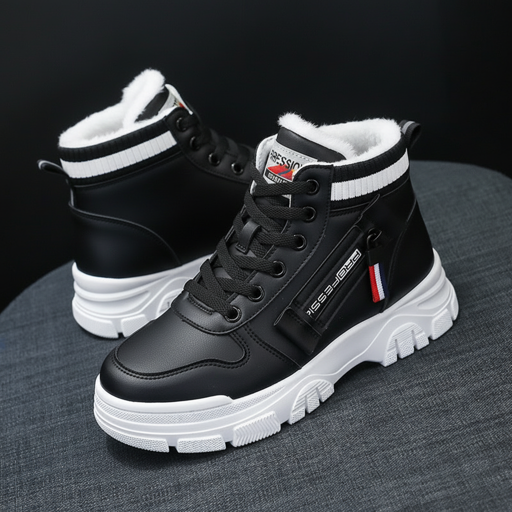 Damskie ocieplane sneakersy zimowe na platformie