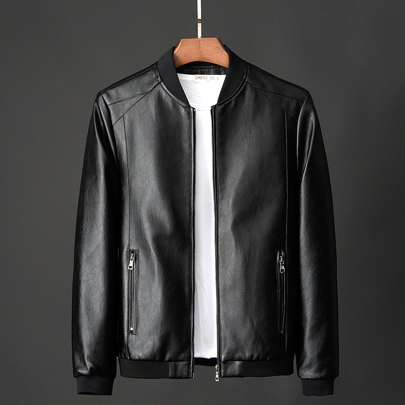 Męska Kurtka Skórzana w Stylu Bomber