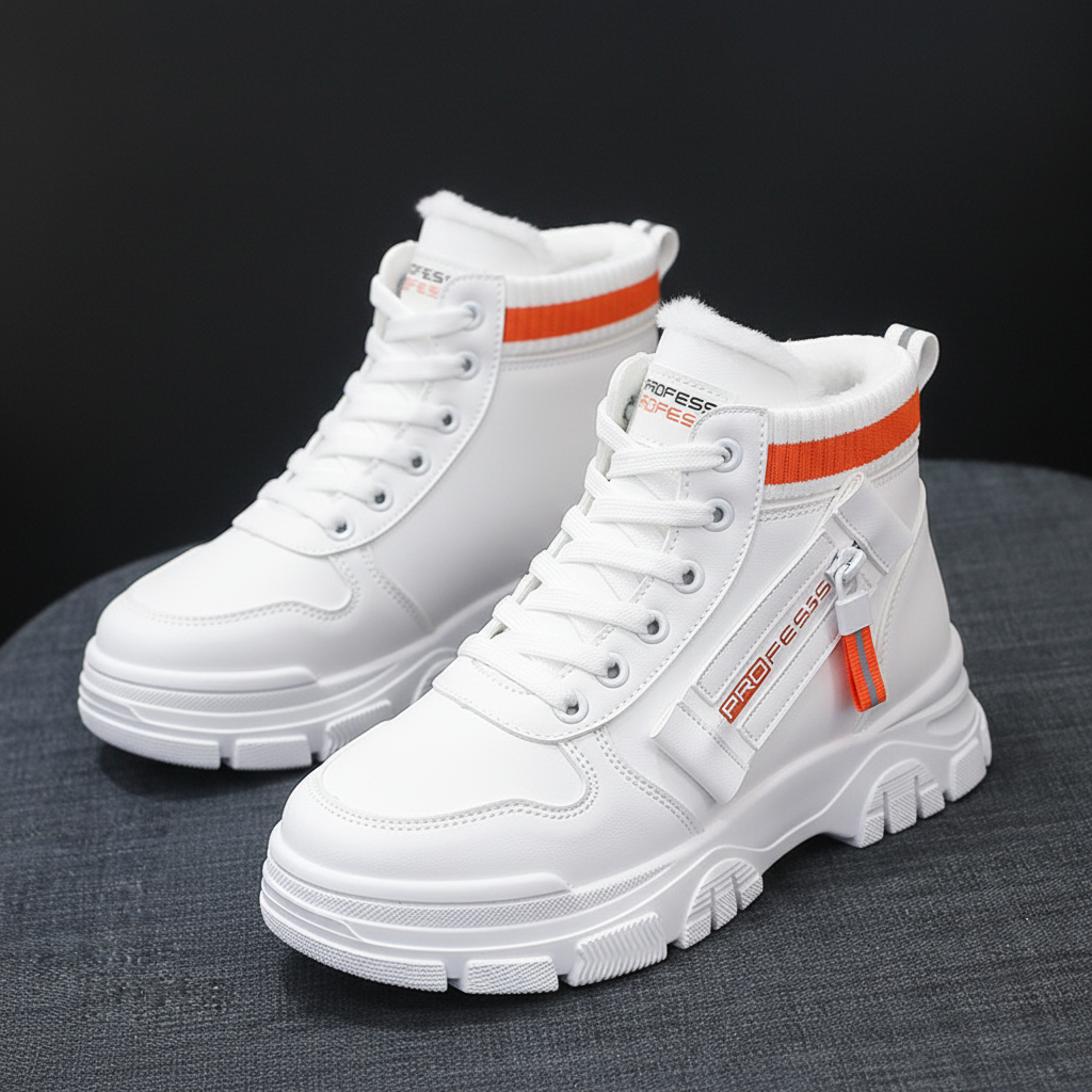 Damskie ocieplane sneakersy zimowe na platformie