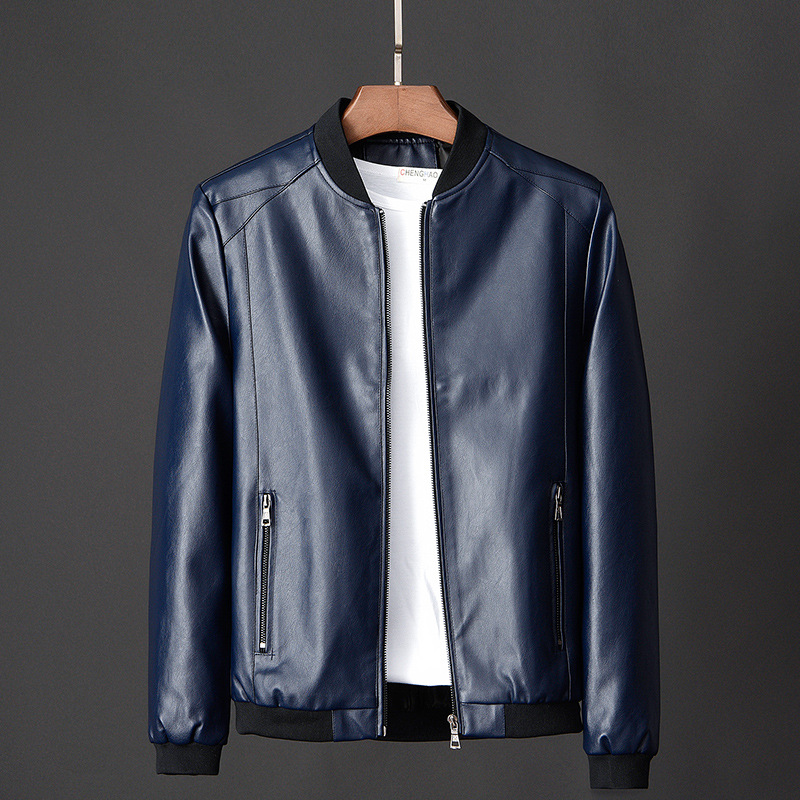 Męska Kurtka Skórzana w Stylu Bomber