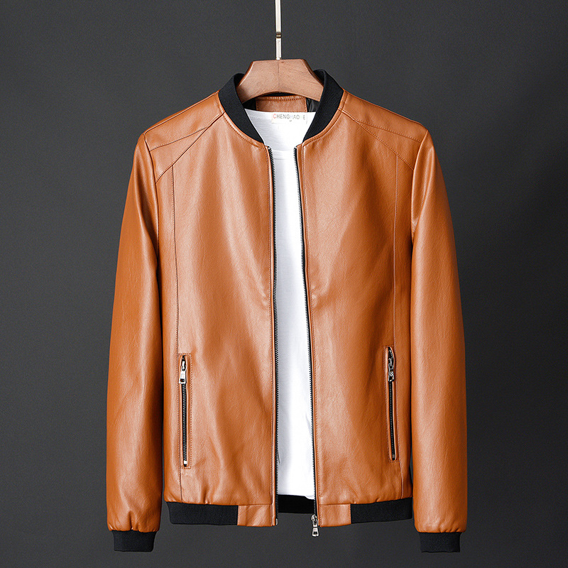 Męska Kurtka Skórzana w Stylu Bomber
