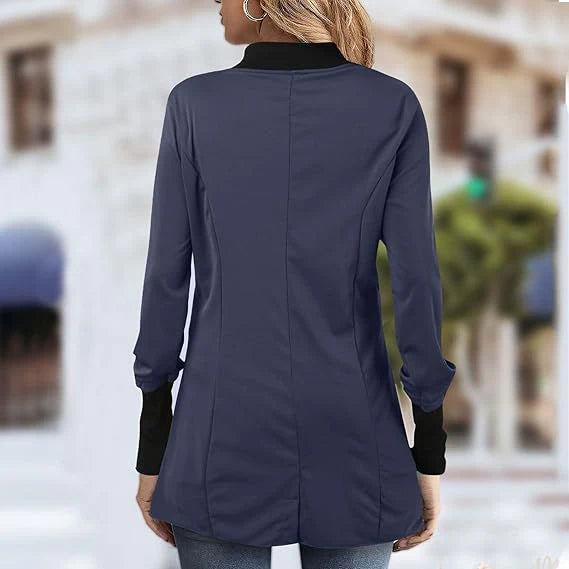 Asymetryczna damska kurtka z ukośnym zapięciem – elegancja i nowoczesny styl