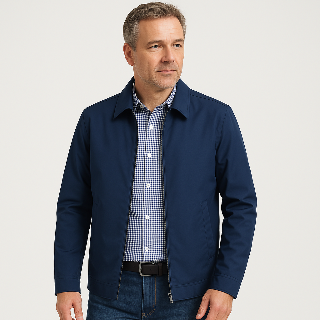 Męska kurtka przejściowa z podszewką w kratę