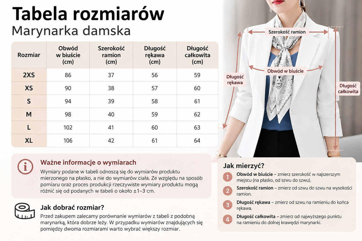 Elegancka marynarka damska o klasycznym kroju