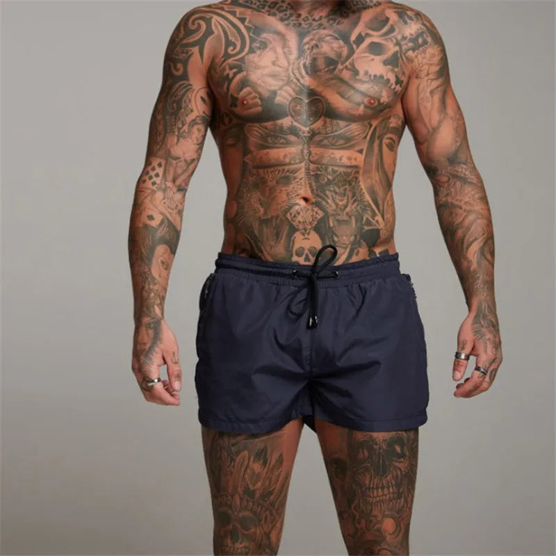 Krótkie męskie szorty kąpielówki z kieszeniami
