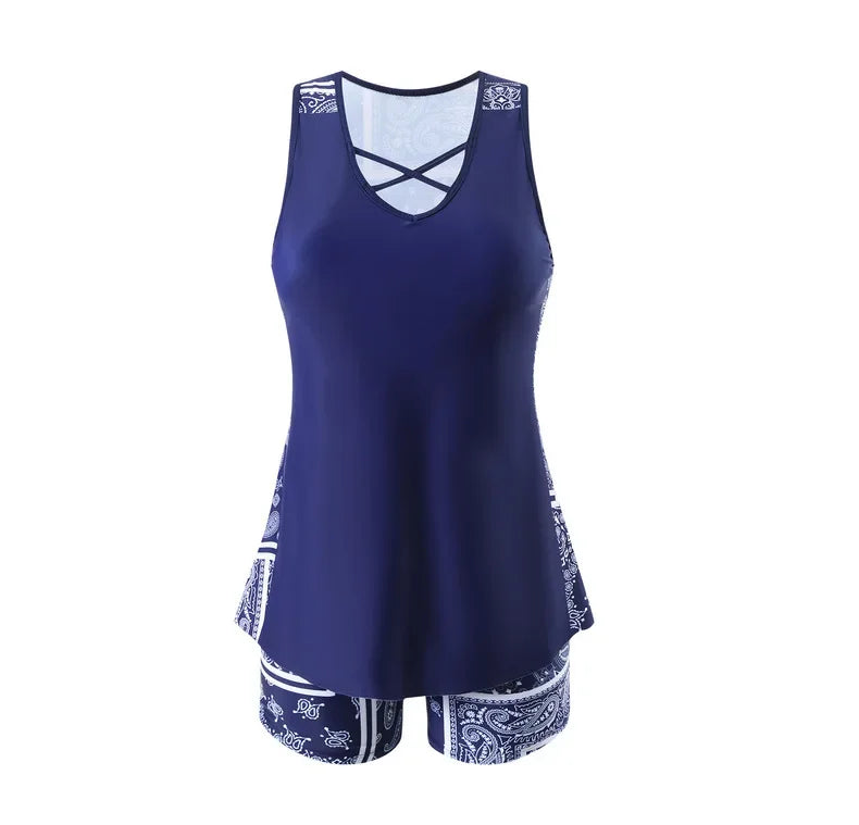 Dwuczęściowy kostium kąpielowy z topem i szortami