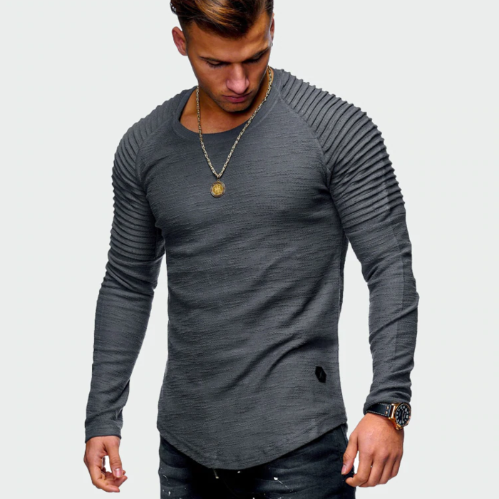 Męska bluza long sleeve z prążkowanymi rękawami