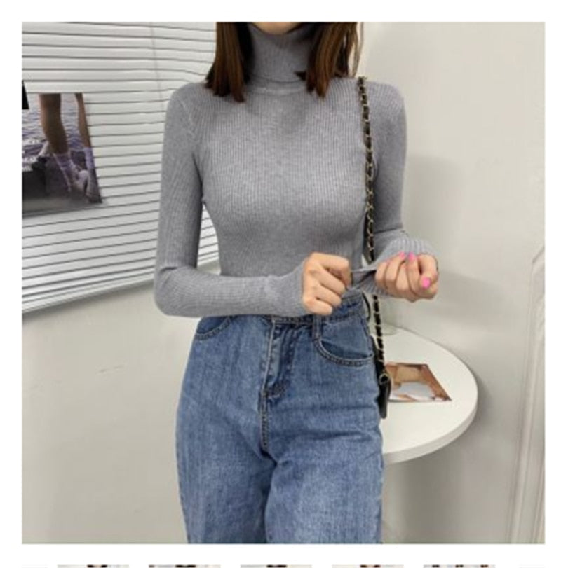 Damski Sweterek Golf Femme