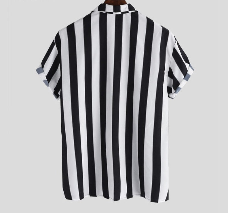 Luźna koszula z krótkim rękawem w pasy Mariel