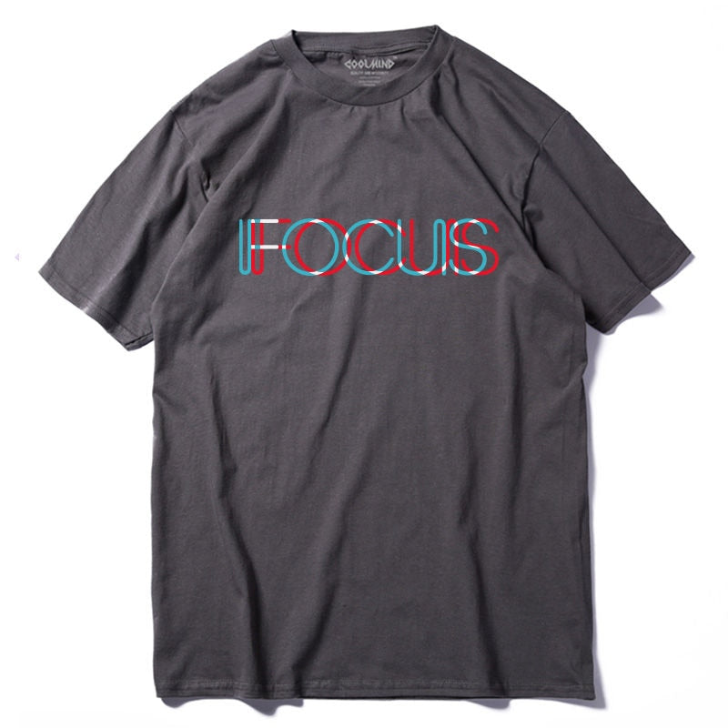 Męska Koszulka z Krótkim Rękawem z Nadrukiem "FOCUS"