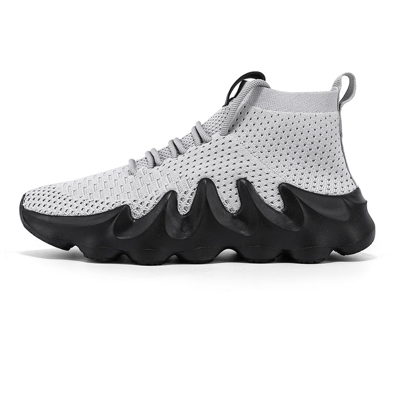 Sneakersy męskie z siateczki z dużą podeszwą