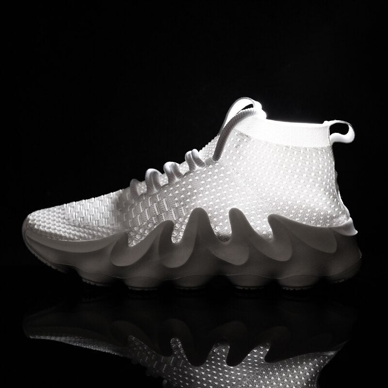 Sneakersy męskie z siateczki z dużą podeszwą