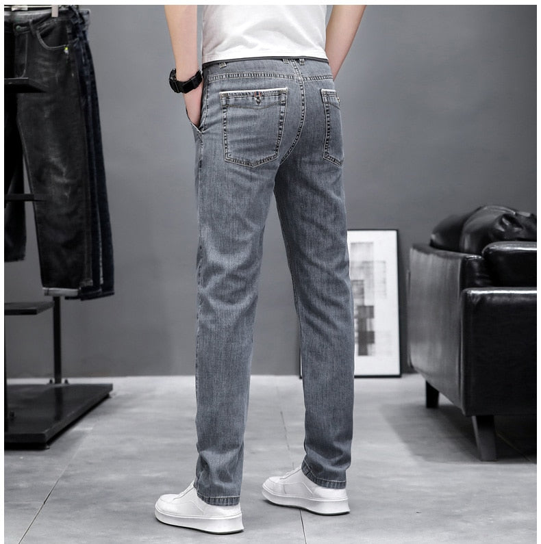 Męskie Jeansy Straight Fit w Stylu Vintage