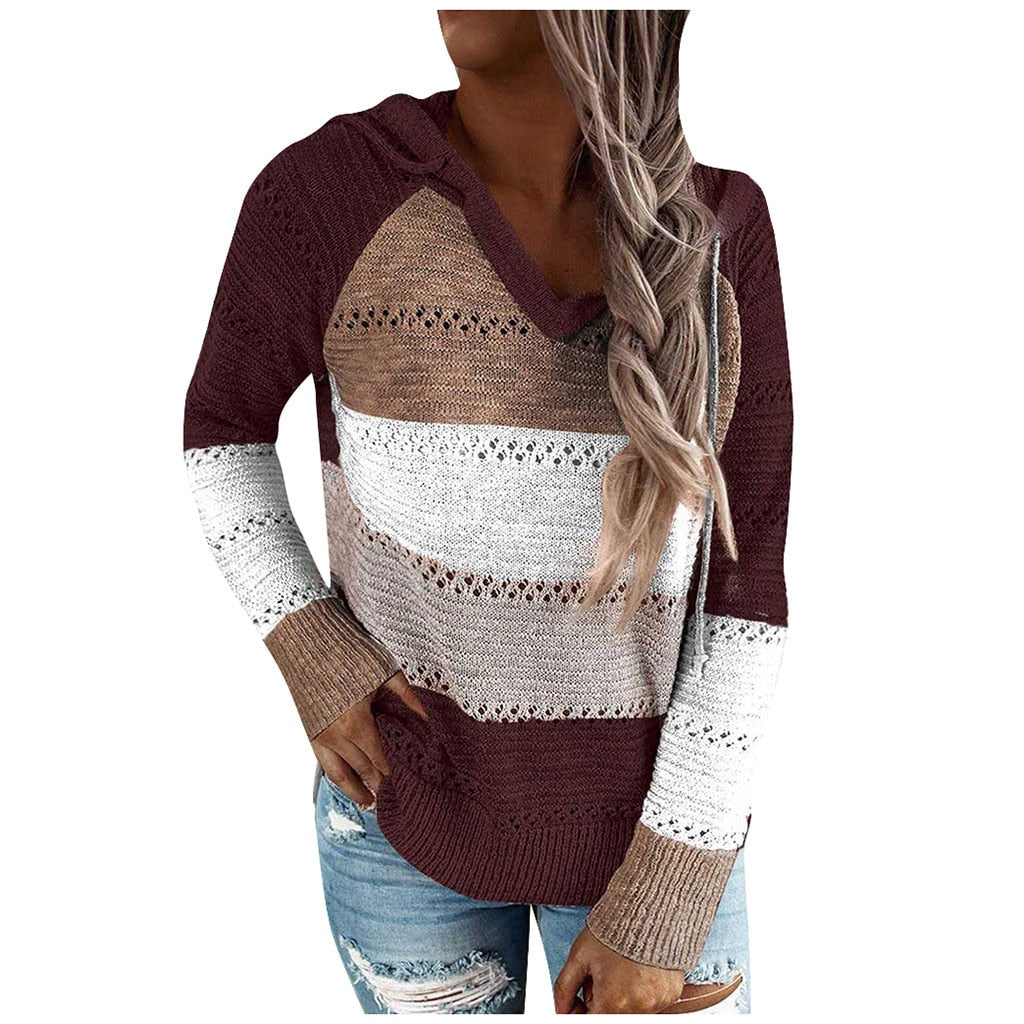 Damski Sweter z Kapturem w Stylu Boho