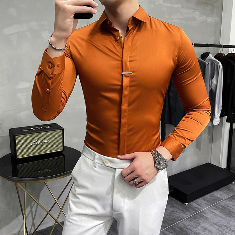 Męska Koszula Elegancka Slim Fit z Wygodnymi Mankietami