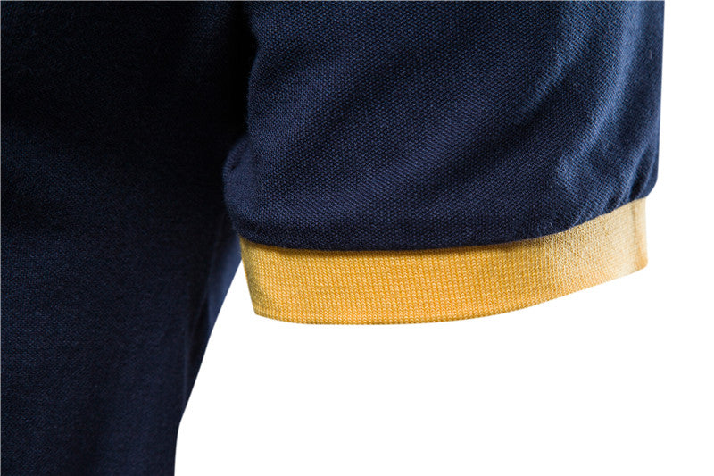 Męska Koszulka Polo z Kontrastowym Wzorem i Haftem