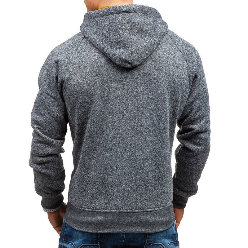 Męska bluza z kapturem i asymetrycznym zamkiem