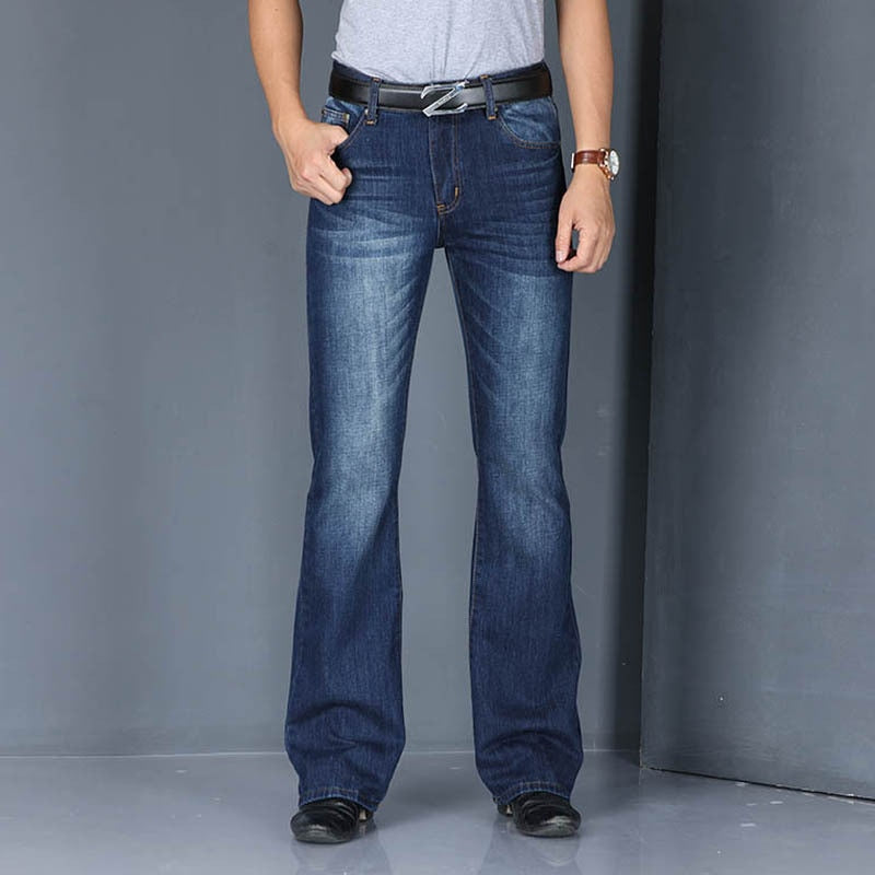 Męskie jeansy bootcut z prostymi nogawkami