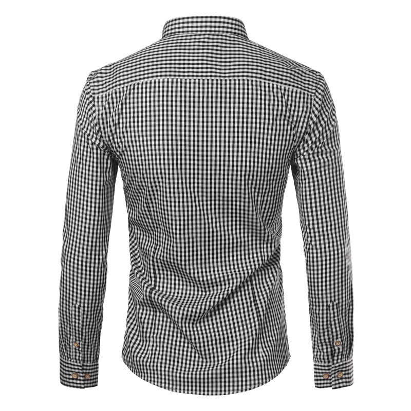 Koszula męska w kratę z długim rękawem