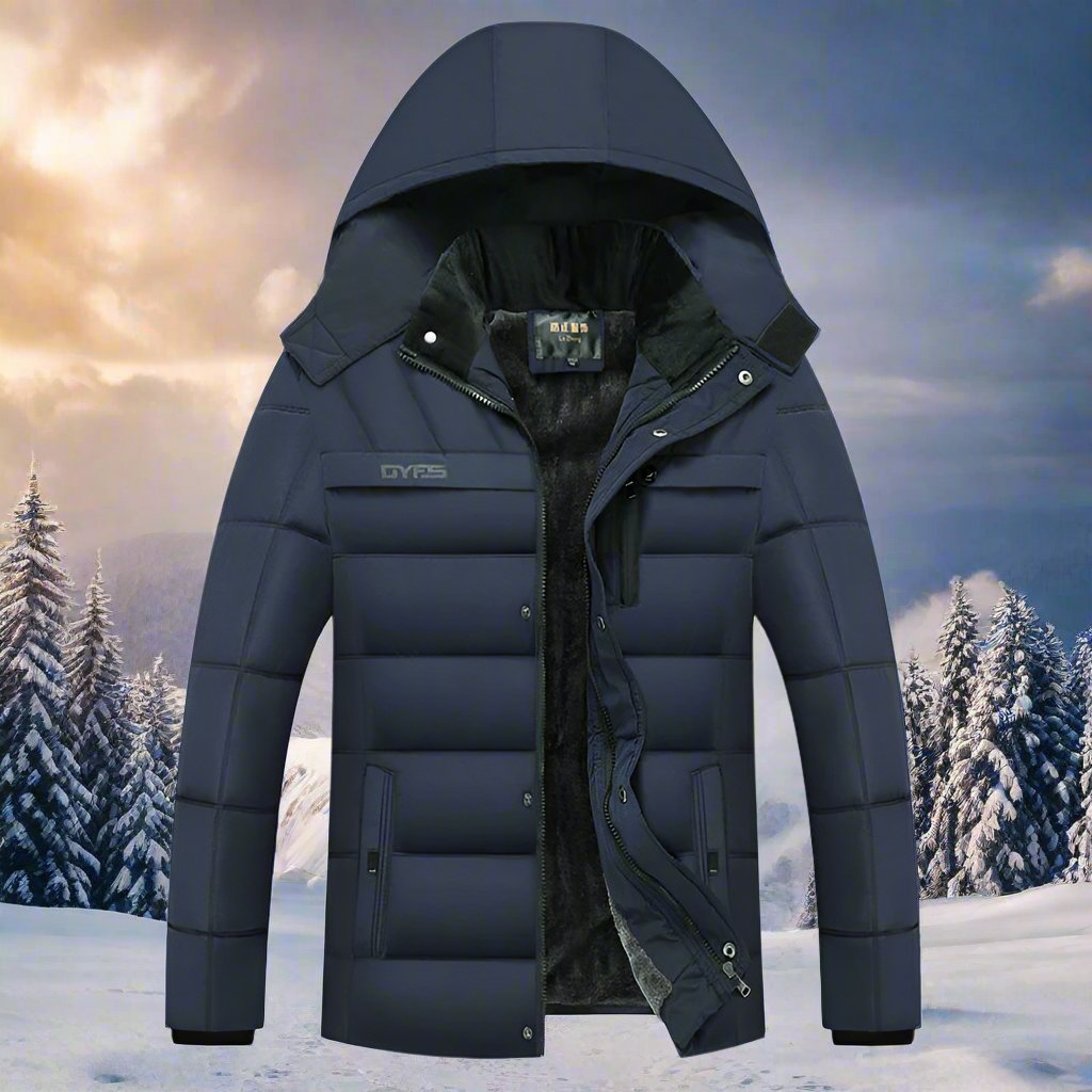 Męska kurtka zimowa z kapturem i ociepleniem
