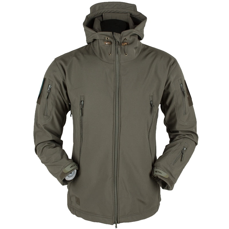Męska taktyczna kurtka softshell z kapturem