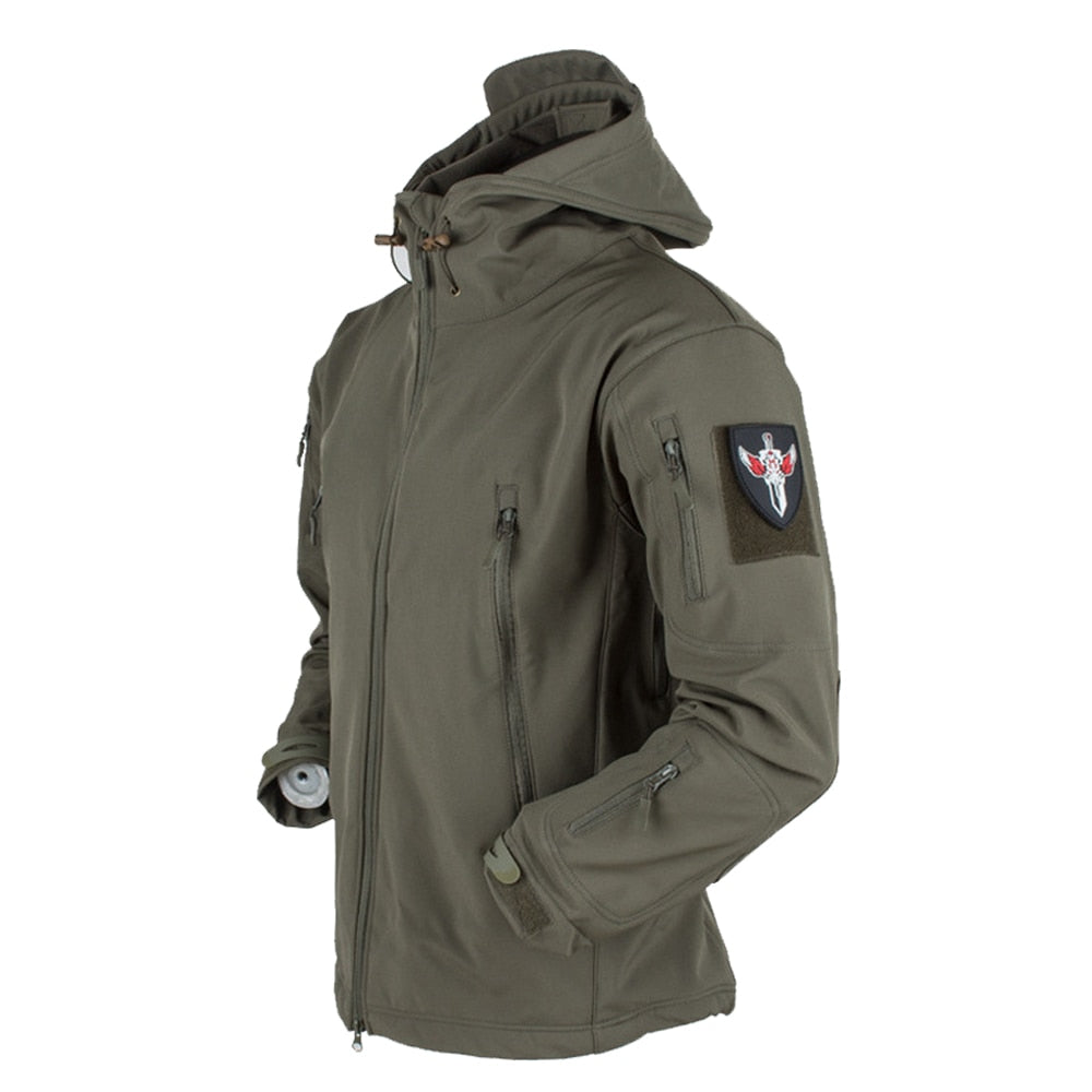 Męska taktyczna kurtka softshell z kapturem