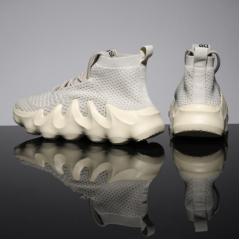 Sneakersy męskie z siateczki z dużą podeszwą