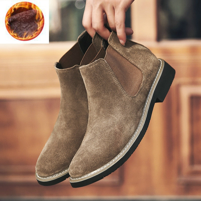 Męskie zamszowe botki Chelsea na każdą okazję