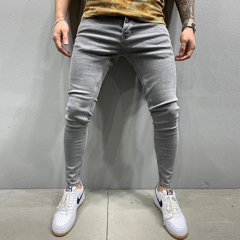 Męskie jeansy skinny fit z lekkimi przetarciami