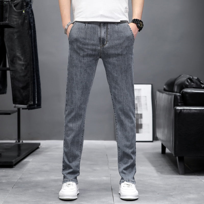 Męskie Jeansy Straight Fit w Stylu Vintage